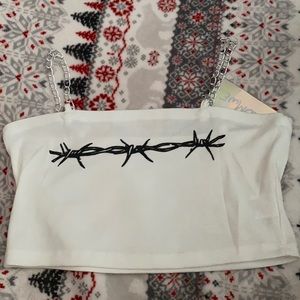 White chain tee